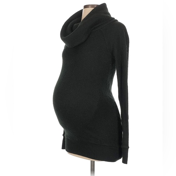 Nordstroms maternity Ingrid and Isabel soft black cowl neck long sweater size L - Picture 1 of 6